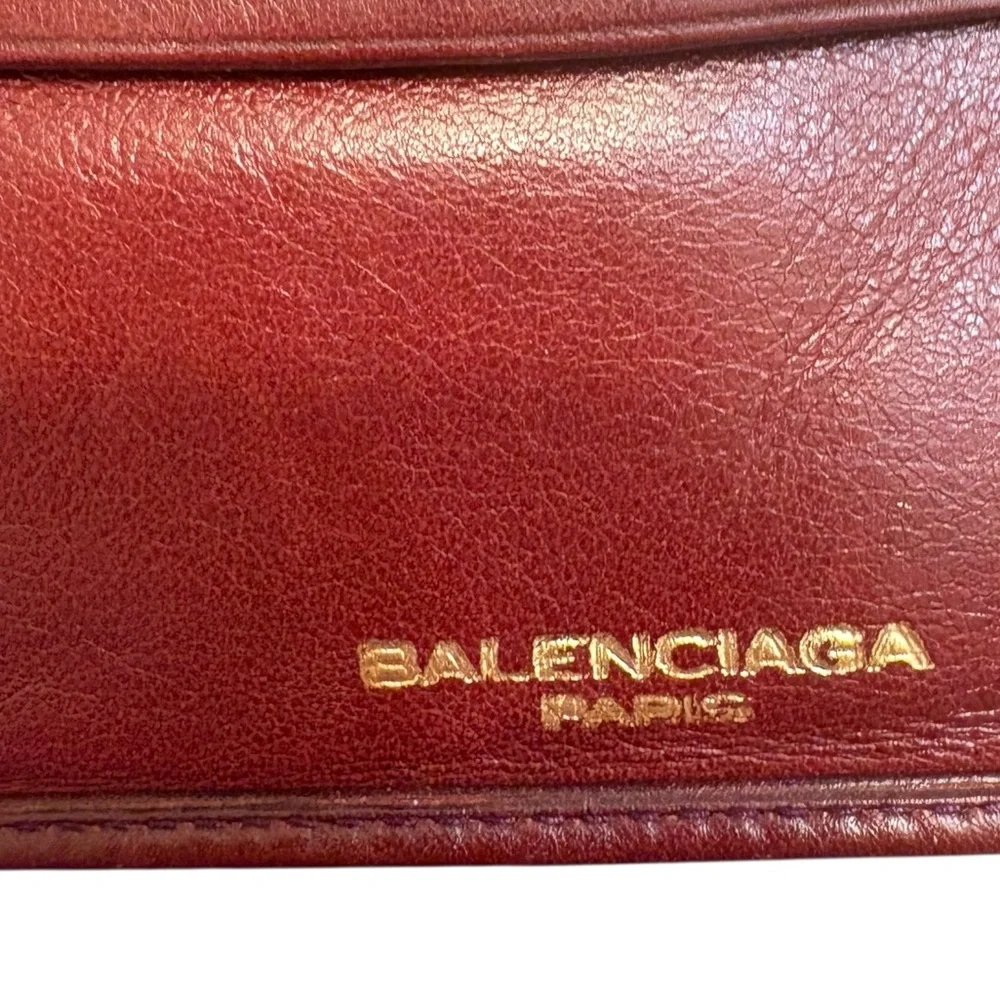 Balenciaga burgundy leather men’s bifold wallet vintage